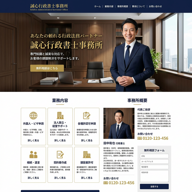 行政書士サイト制作例
